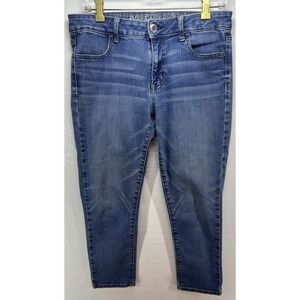 Women's American Eagle Faded Hi-Rise Jegging Crop Super Stretch Sz 10‎